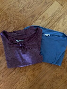 Umgee & Maurice’s Women's Two-Pack Crewneck/Boatbeck Tops - Purple and Blue